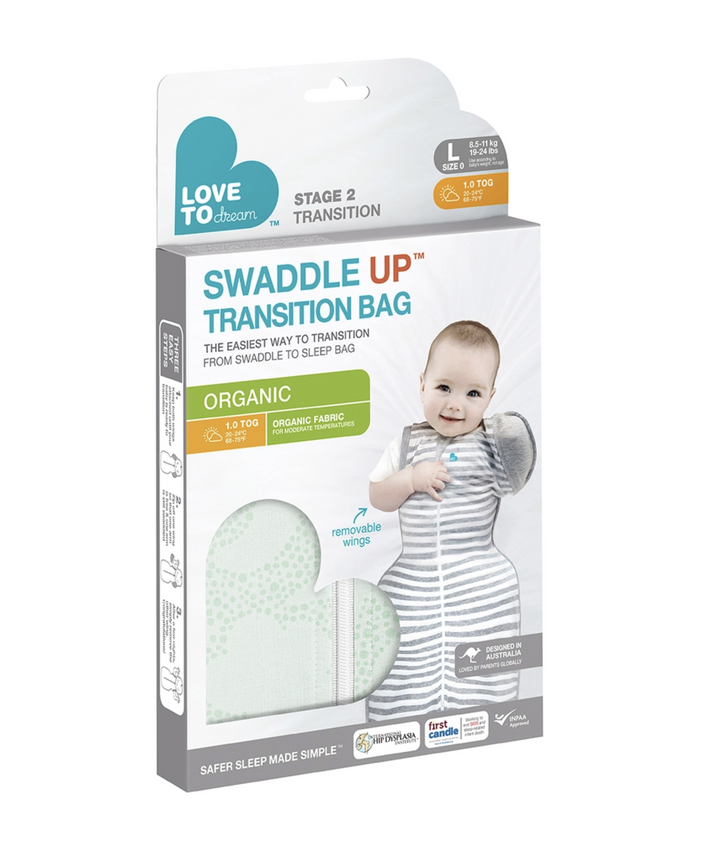 SWADDLE UP Transition Bag Organic 1.0T-Mint Celestial