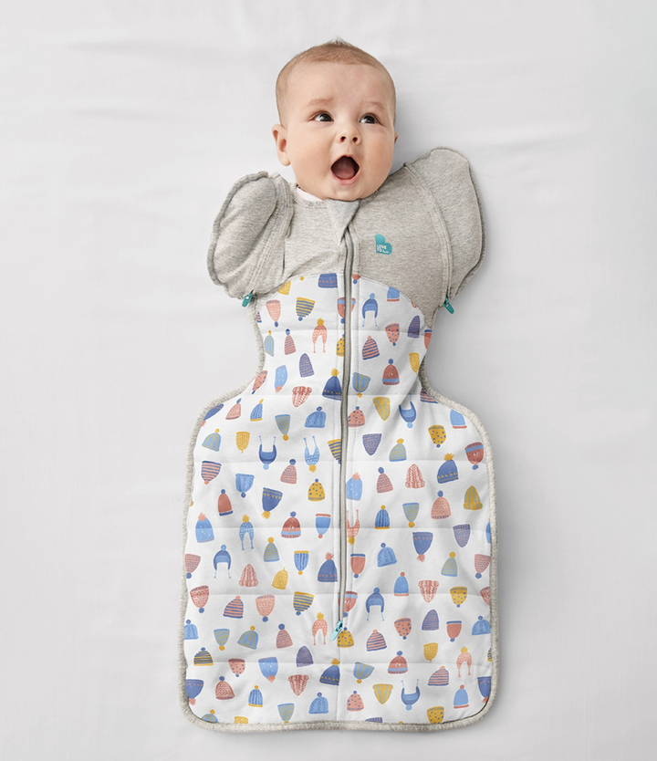 SWADDLE UP™ Transition Bag WARM 2.5T-White Happy Hats