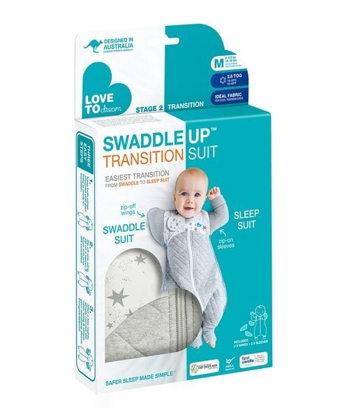 SWADDLE UP Transition Suit WARM 2.5T-White-Moon&Stars