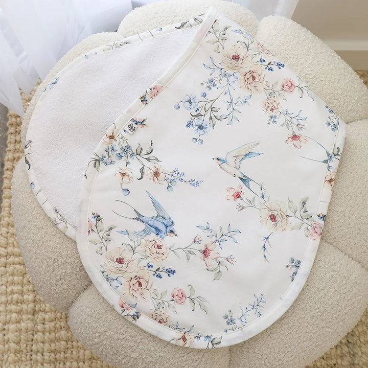 Snuggle Hunny Organic Cotton Burp Cloth - Sweet Swallows