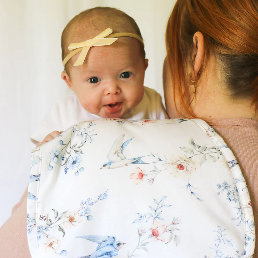 Snuggle Hunny Organic Cotton Burp Cloth - Sweet Swallows