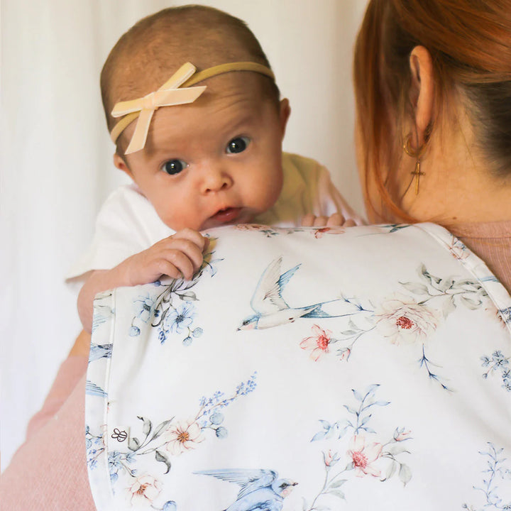 Snuggle Hunny Organic Cotton Burp Cloth - Sweet Swallows