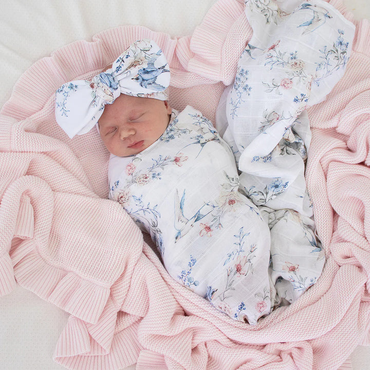 Organic Muslin Wrap - Sweet Swallows