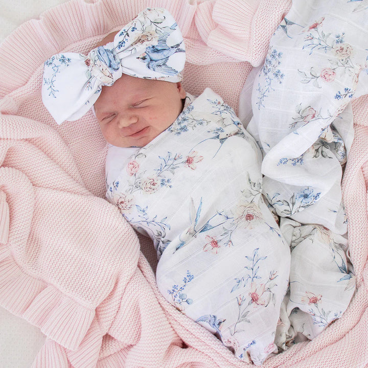 Organic Muslin Wrap - Sweet Swallows