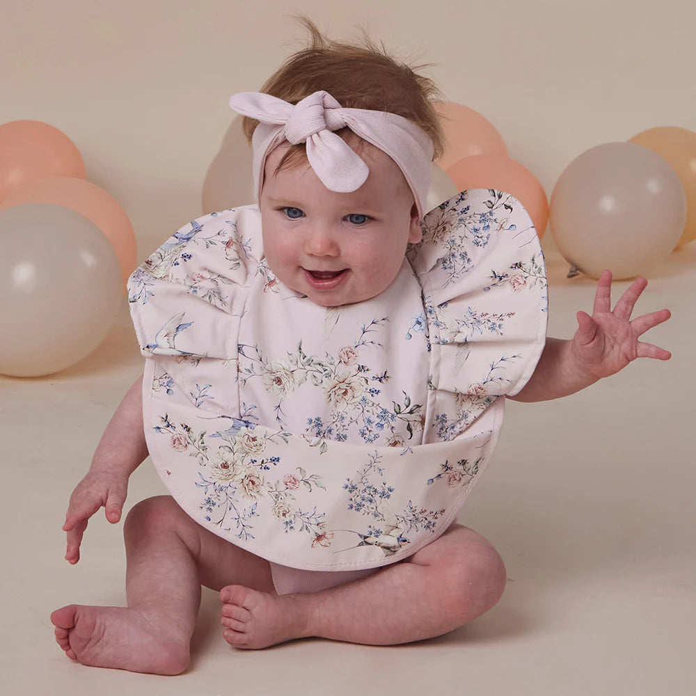 Snuggle Bib Waterproof - Sweet Swallows Frill