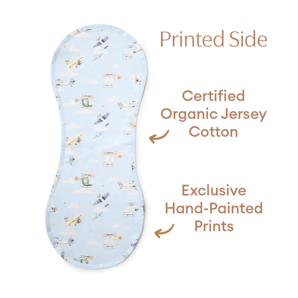 Snuggle Hunny Organic Cotton Burp Cloth - Taking Flight
