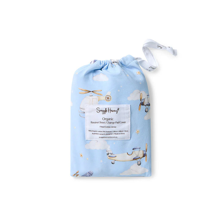 Organic Bassinet Sheet / Change Pad Cover - Taking Flight