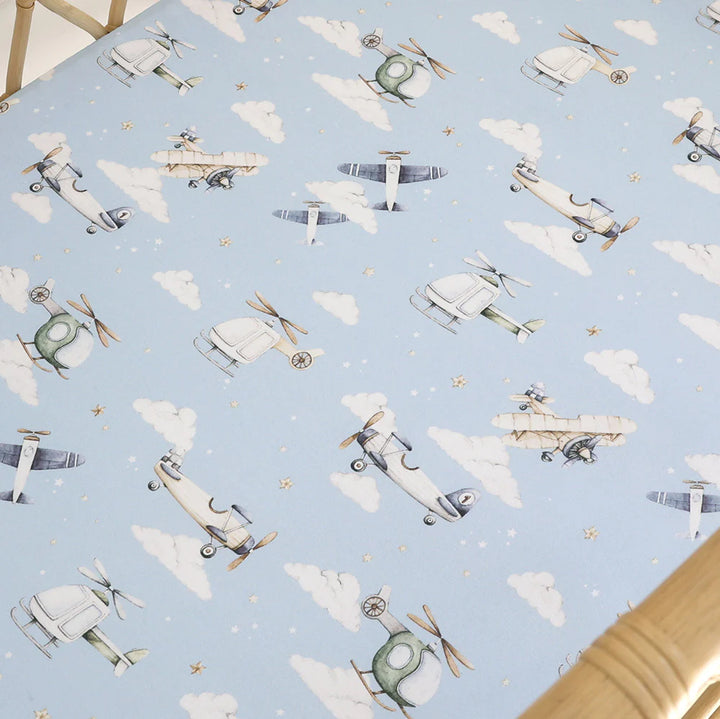 Organic Bassinet Sheet / Change Pad Cover - Taking Flight