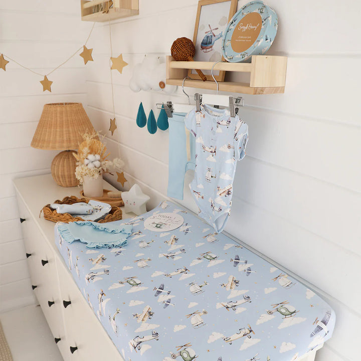 Organic Bassinet Sheet / Change Pad Cover - Taking Flight