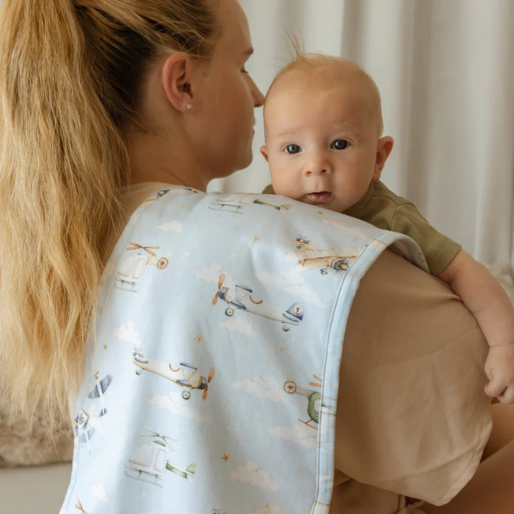 Snuggle Hunny Organic Cotton Burp Cloth - Taking Flight