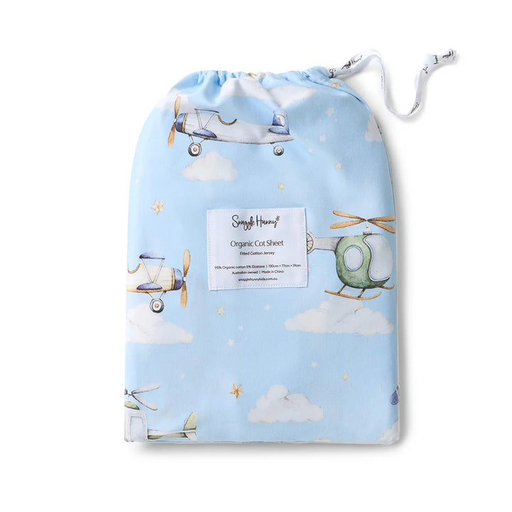 Organic Fitted Cot Sheet - Taking Flight
