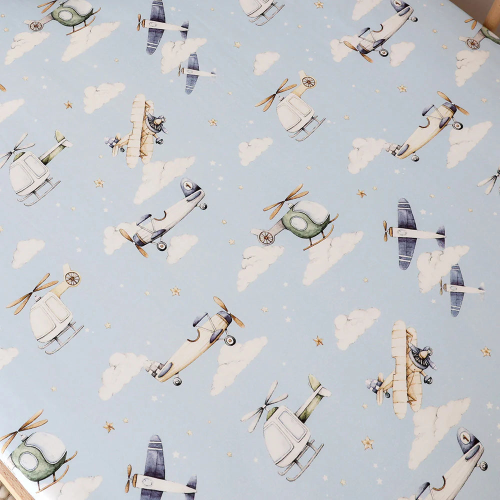 Organic Fitted Cot Sheet - Taking Flight
