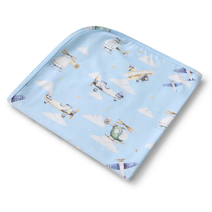 Organic Jersey Wrap & Beanie Set - Taking Flight