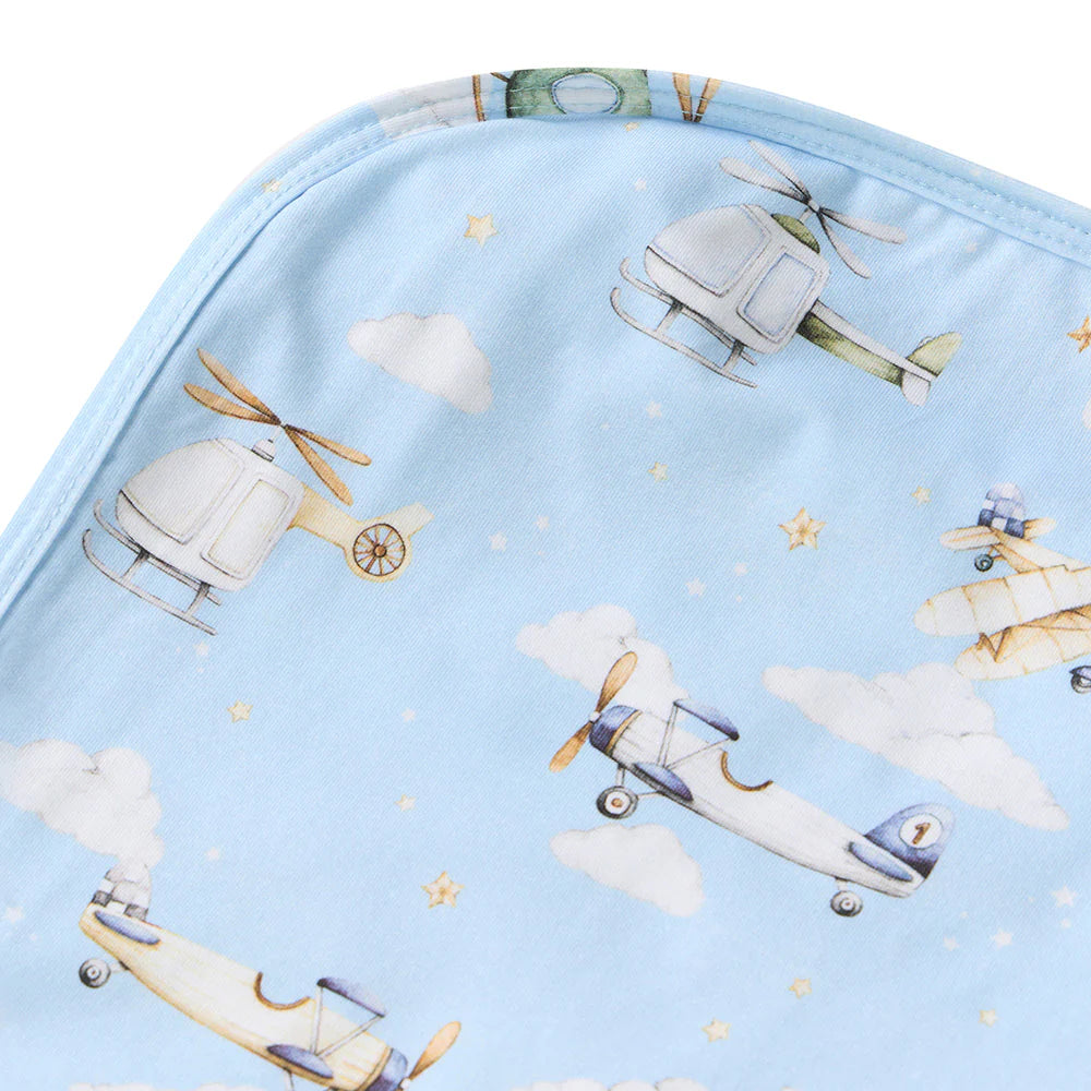 Organic Jersey Wrap & Beanie Set - Taking Flight