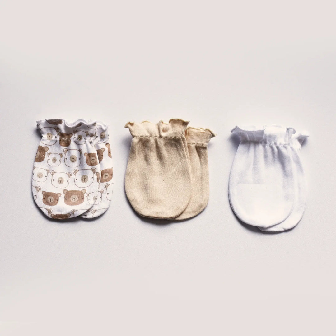 Playette 3 Pack Newborn Bear Mittens (1341133)