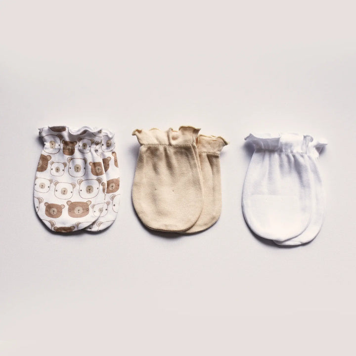Playette 3 Pack Newborn Bear Mittens (1341133)