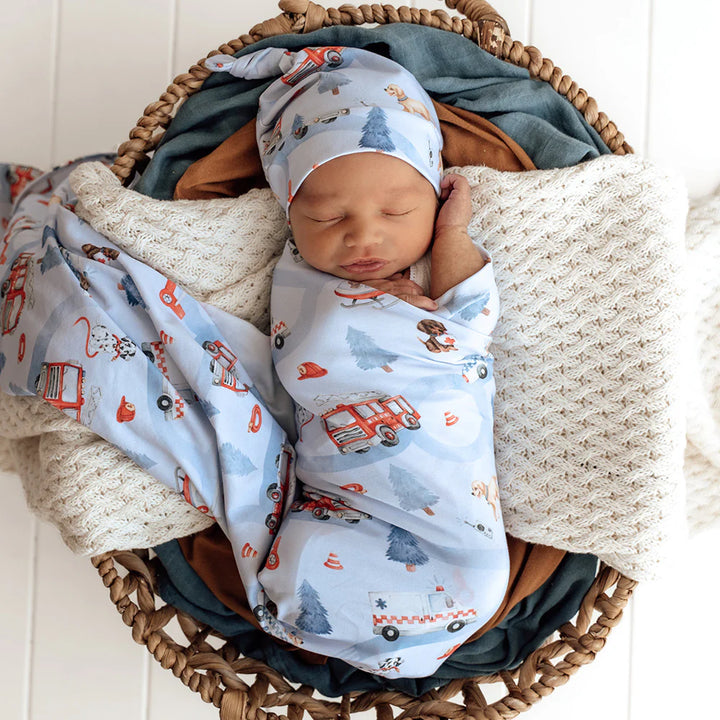 Organic Jersey Wrap & Beanie Set - To The Rescue