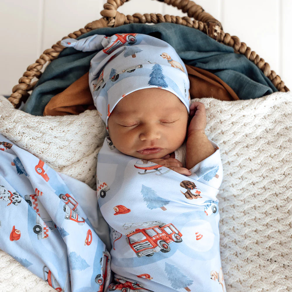 Organic Jersey Wrap & Beanie Set - To The Rescue
