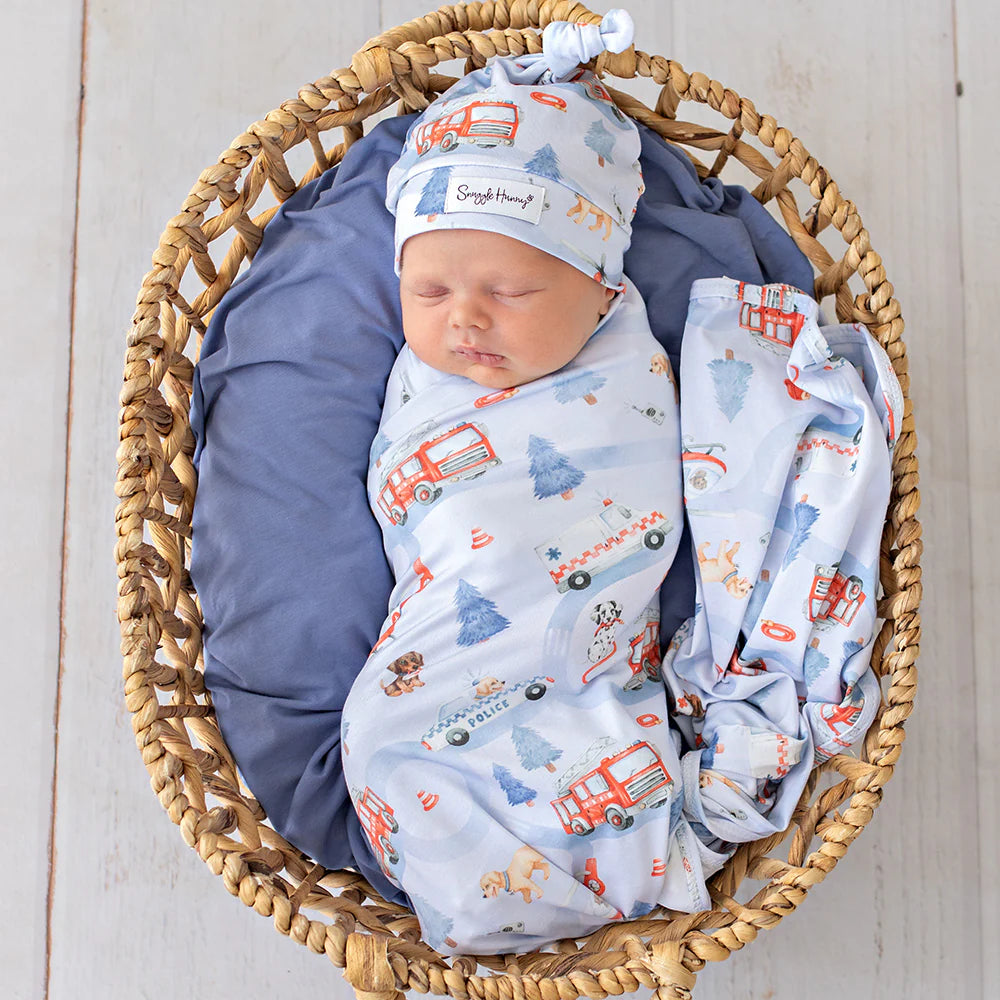 Organic Jersey Wrap & Beanie Set - To The Rescue