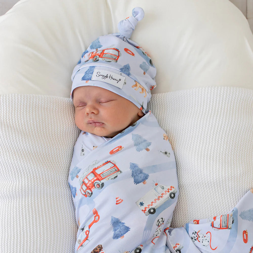 Organic Jersey Wrap & Beanie Set - To The Rescue