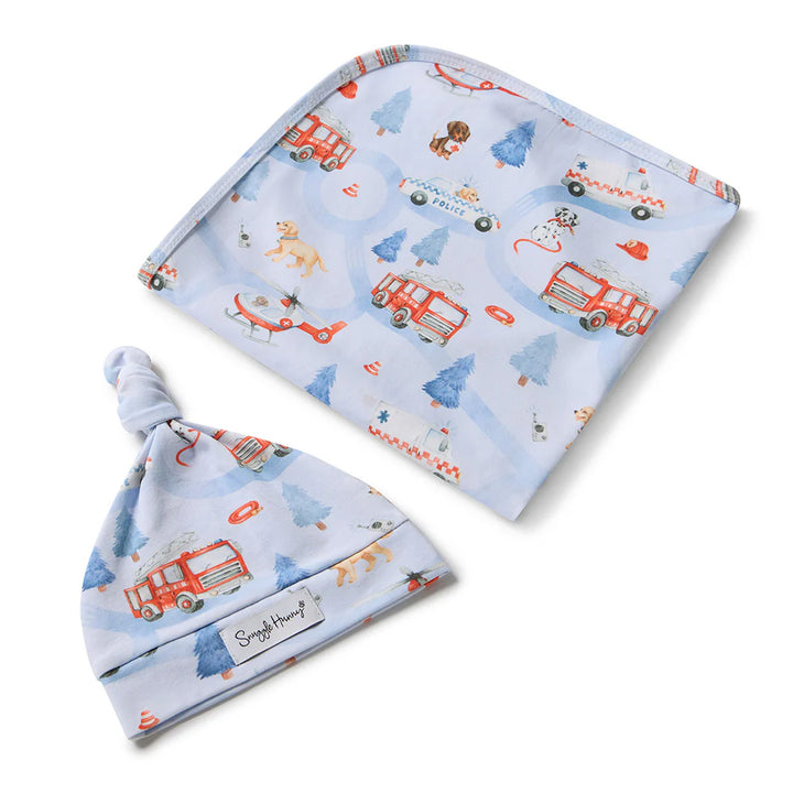 Organic Jersey Wrap & Beanie Set - To The Rescue