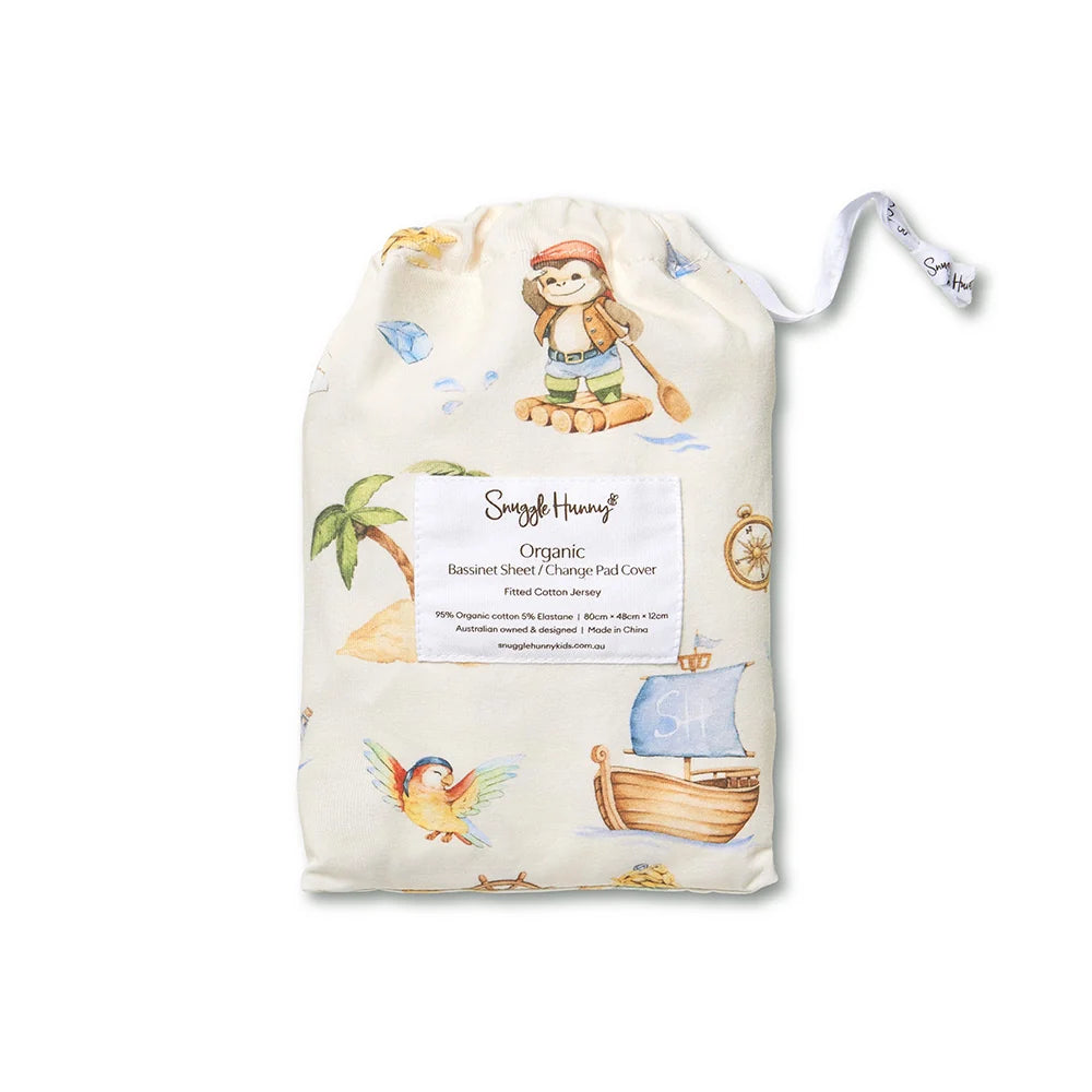 Snuggle Hunny Organic Bassinet Sheet / Change Pad Cover - Treasure Island