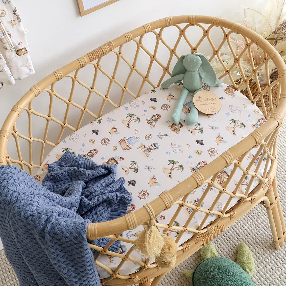 Snuggle Hunny Organic Bassinet Sheet / Change Pad Cover - Treasure Island