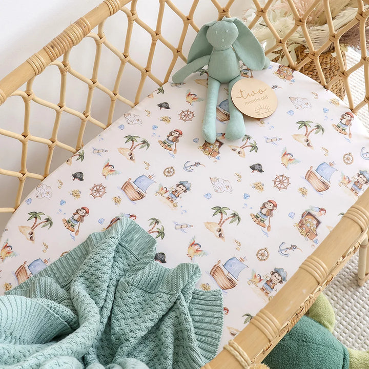 Snuggle Hunny Organic Bassinet Sheet / Change Pad Cover - Treasure Island