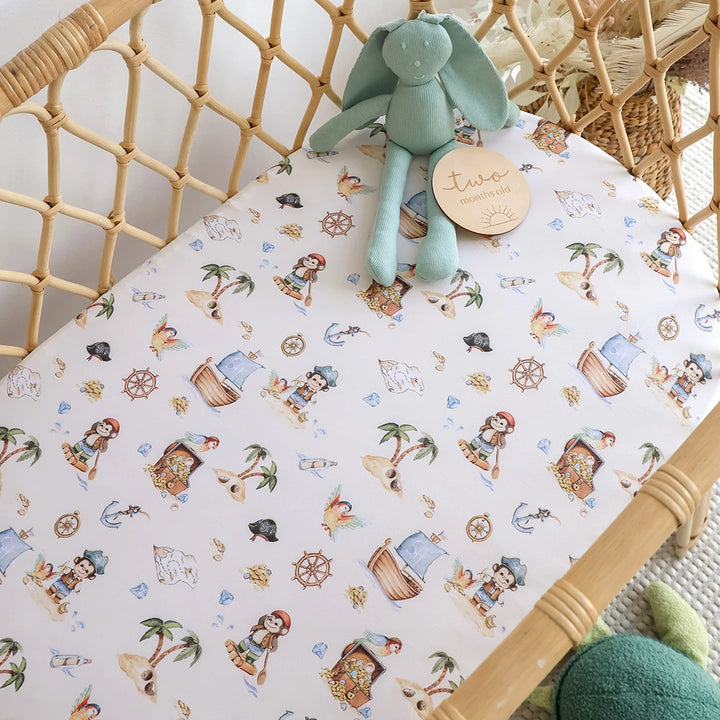 Snuggle Hunny Organic Bassinet Sheet / Change Pad Cover - Treasure Island