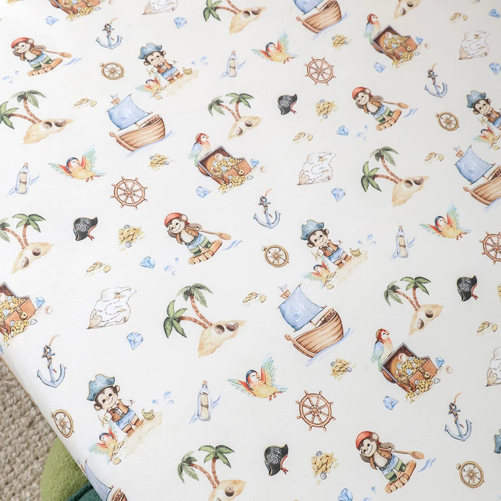 Snuggle Hunny Organic Fitted Cot Sheet - Treasure Island