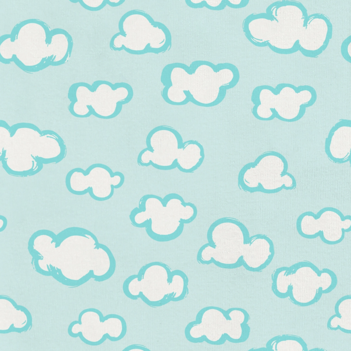 Organic Sleep Bag Lite 0.2 TOG-Turquoise Clouds