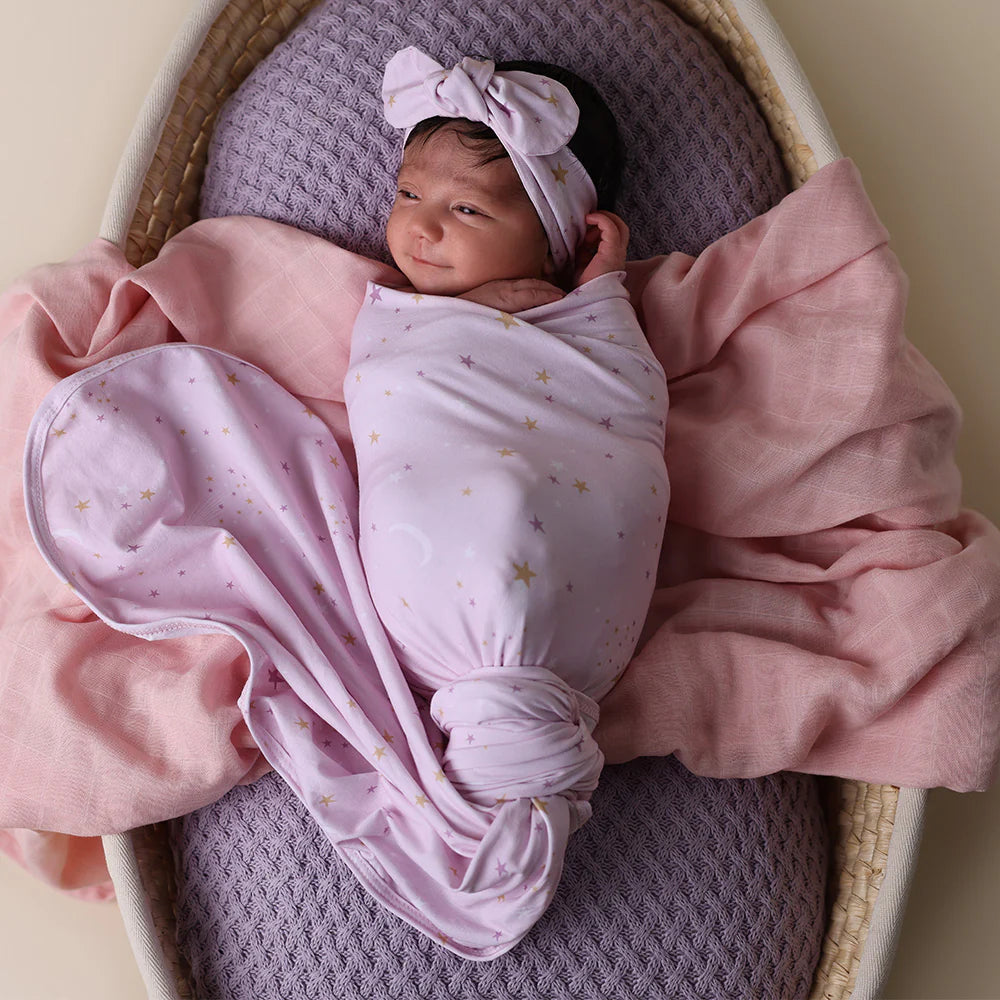 Organic Jersey Wrap & Topknot Set - Twinkle