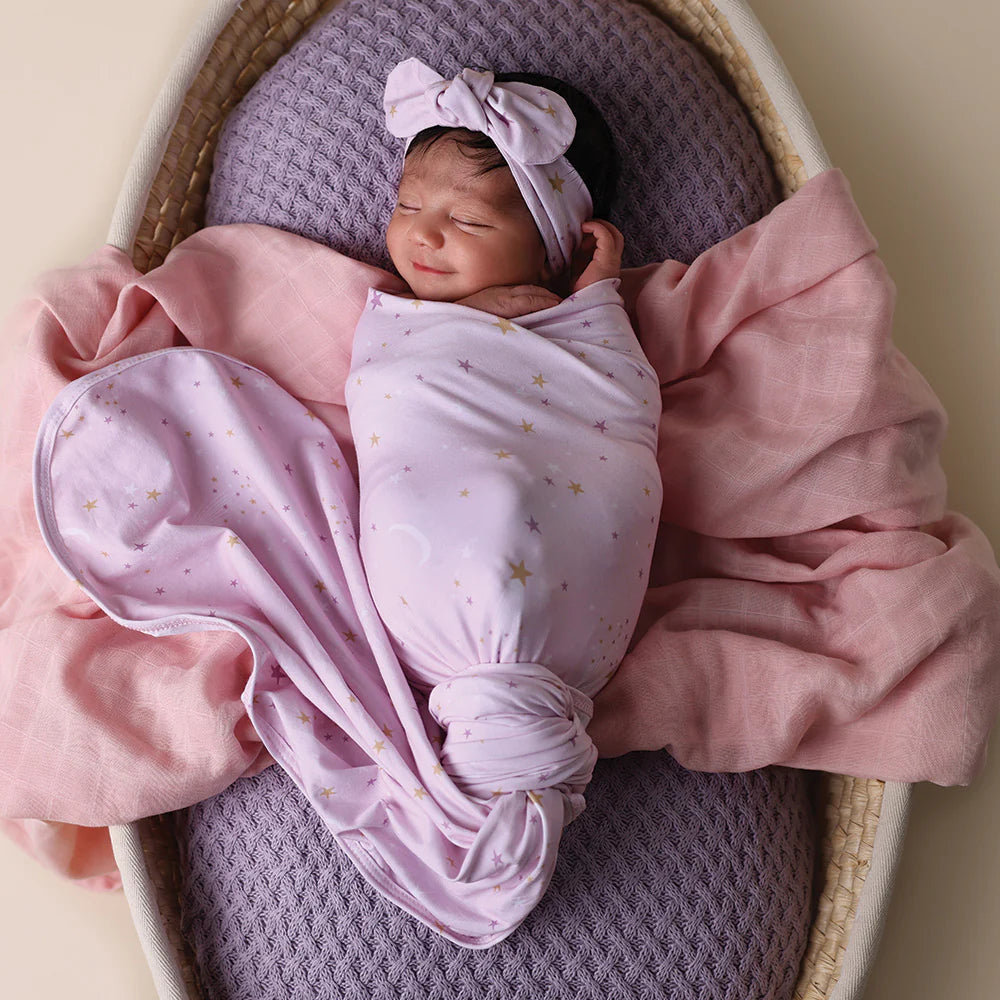 Organic Jersey Wrap & Topknot Set - Twinkle