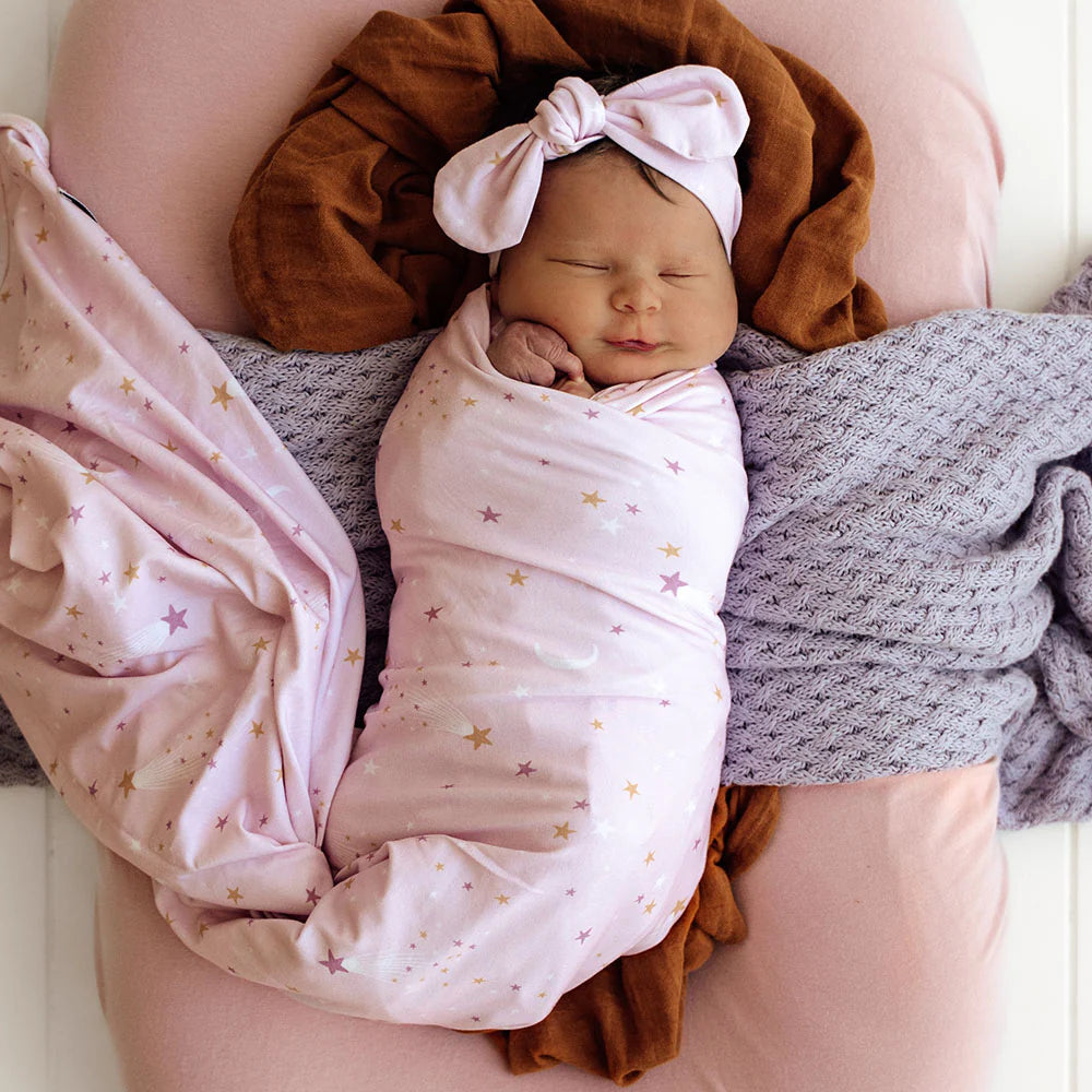 Organic Jersey Wrap & Topknot Set - Twinkle