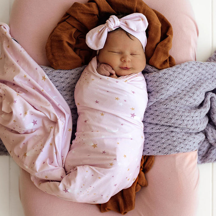 Organic Jersey Wrap & Topknot Set - Twinkle