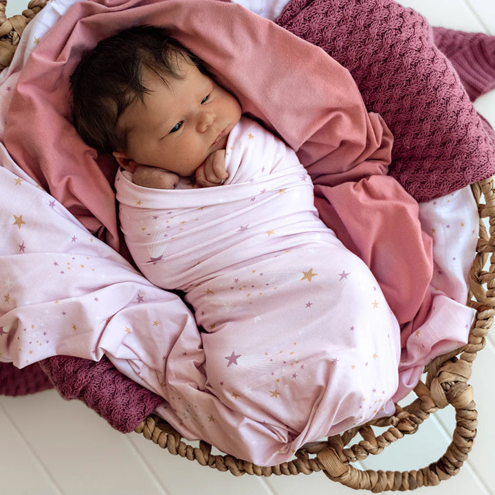 Organic Jersey Wrap & Topknot Set - Twinkle