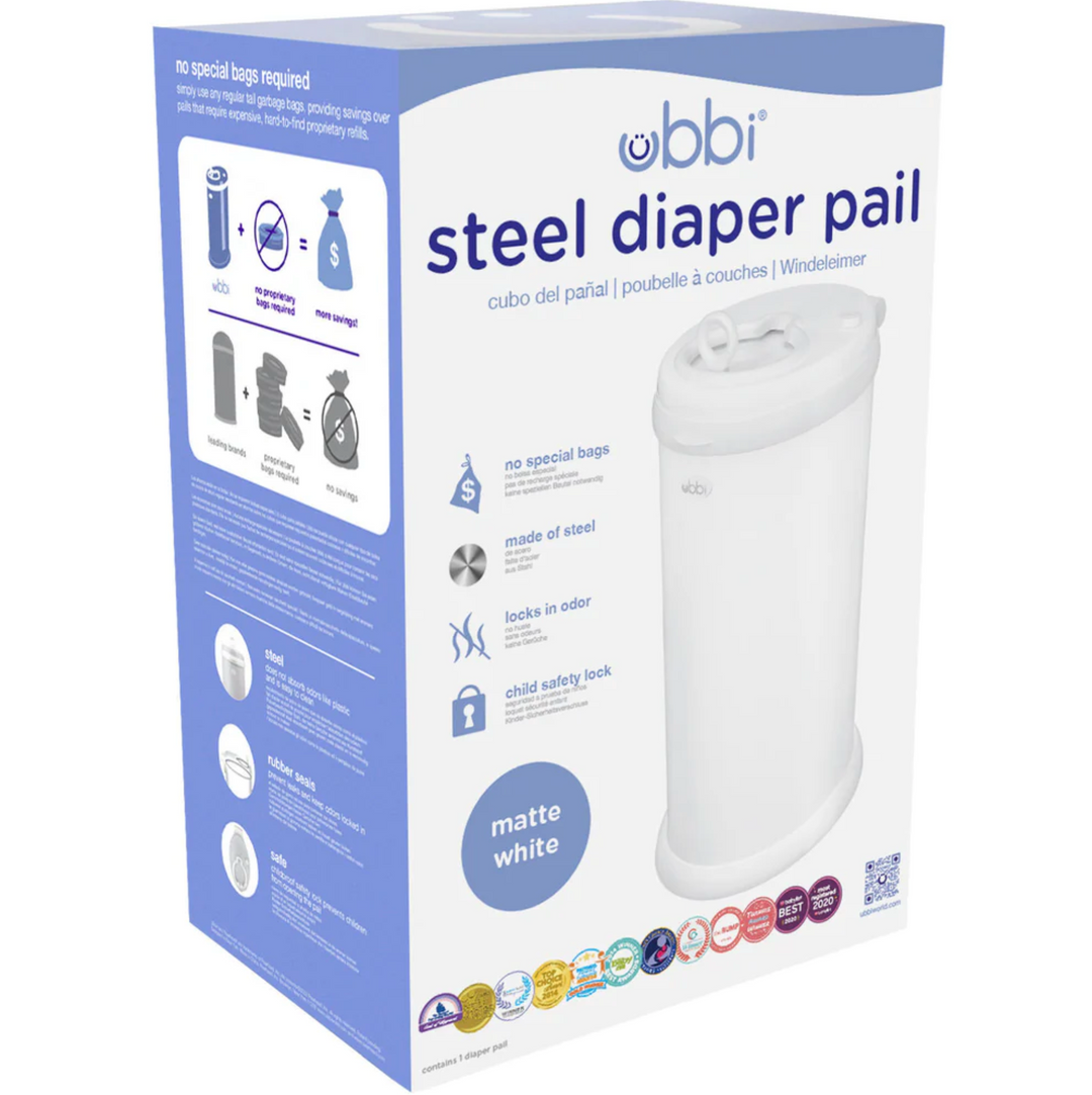 Ubbi Nappy Pail - Matte White