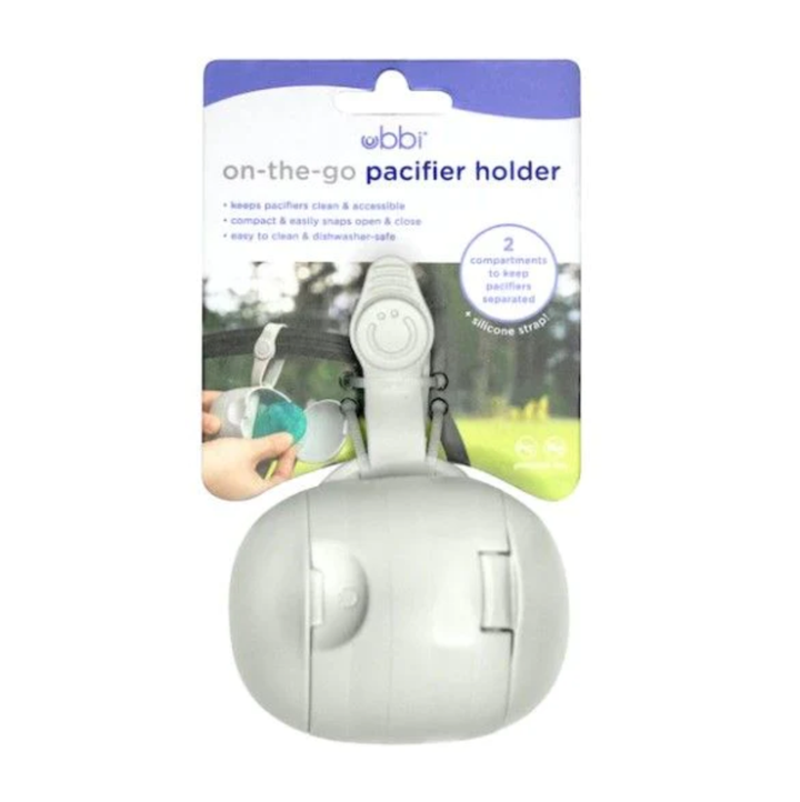 UBBI ON-THE-GO PACIFIER HOLDER - GREY