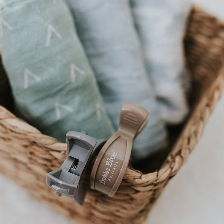 Bubba Blue 4pk Pram Clips Unisex Pack - Grey/Sand/Nutmeg/Terracotta
