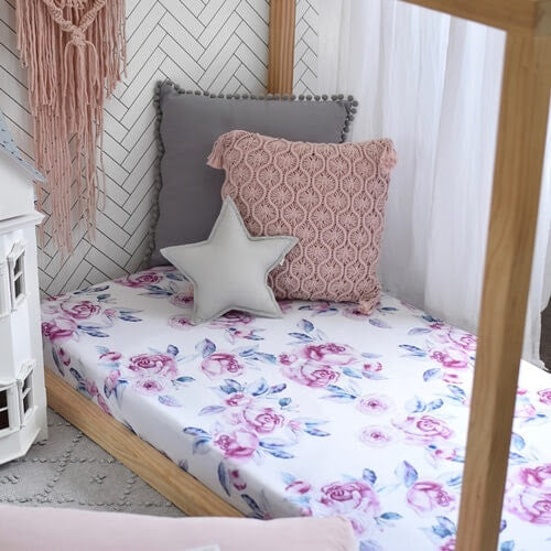 Fitted Cot Sheet Lilac Skies