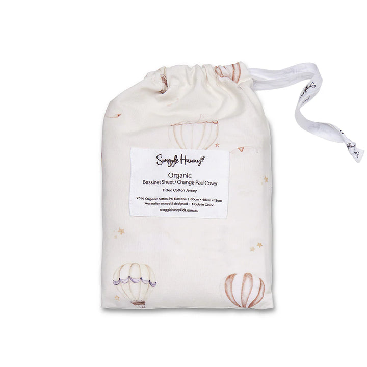 Organic Bassinet Sheet / Change Pad Cover -  Up & Away