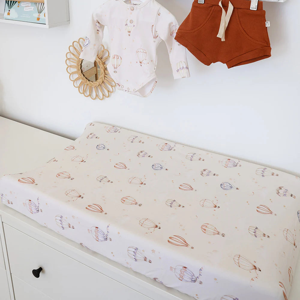 Organic Bassinet Sheet / Change Pad Cover -  Up & Away