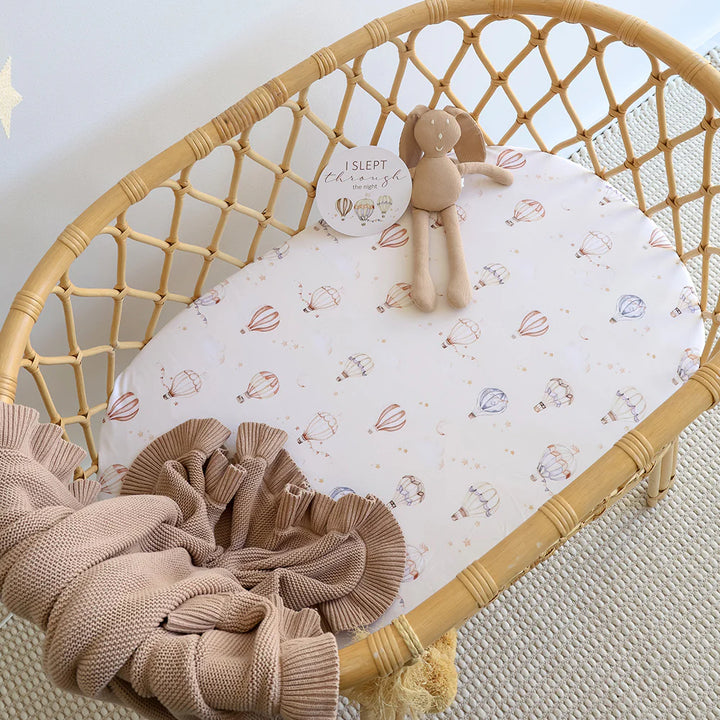 Organic Bassinet Sheet / Change Pad Cover -  Up & Away