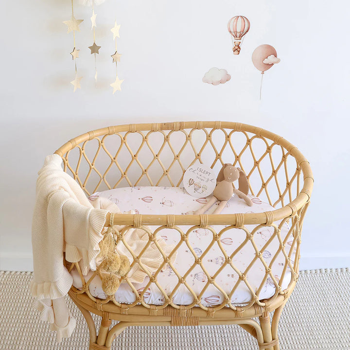 Organic Bassinet Sheet / Change Pad Cover -  Up & Away
