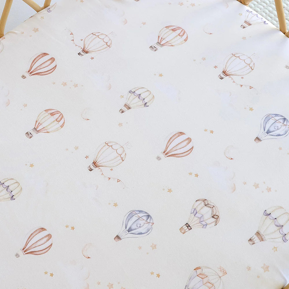 Organic Bassinet Sheet / Change Pad Cover -  Up & Away