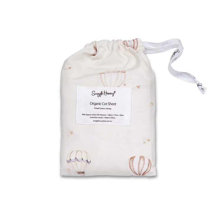 Snuggle Hunny Organic Fitted Cot Sheet - Up & Away