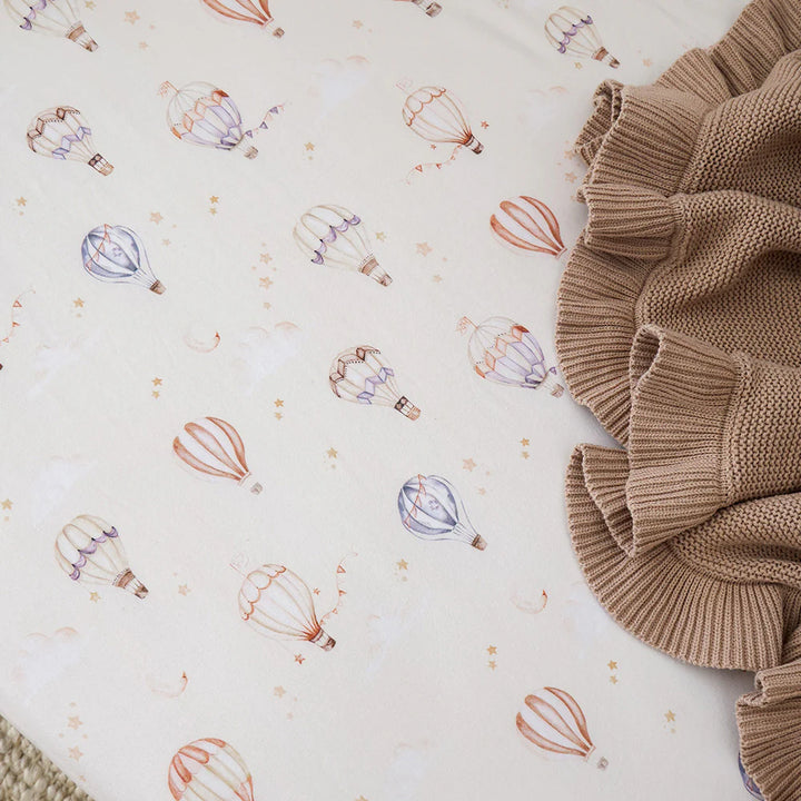 Snuggle Hunny Organic Fitted Cot Sheet - Up & Away