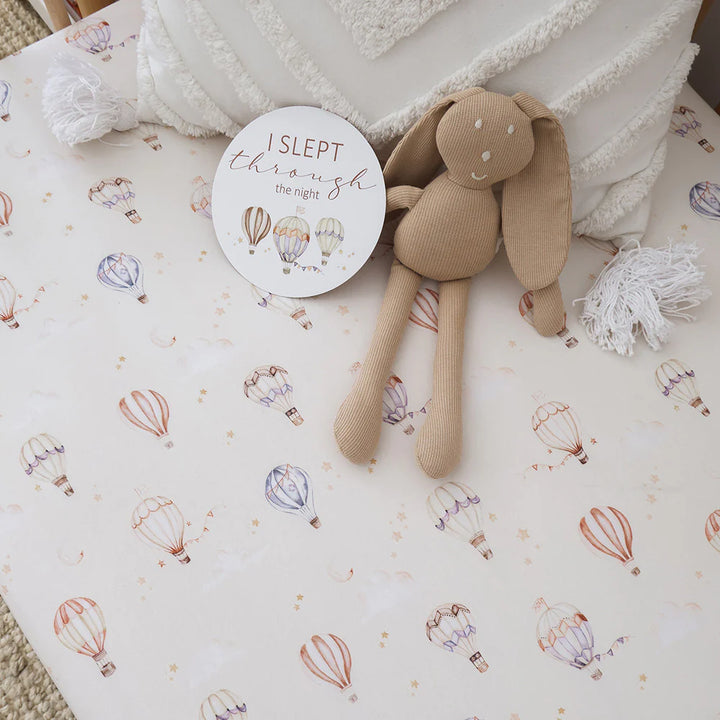Snuggle Hunny Organic Fitted Cot Sheet - Up & Away