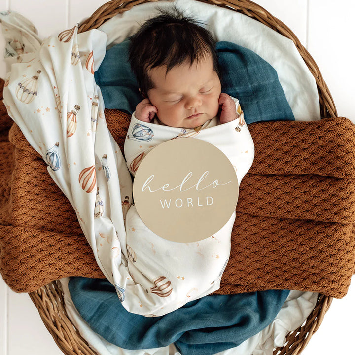 Snuggle Hunny Organic Jersey Wrap & Beanie Set - Up & Away