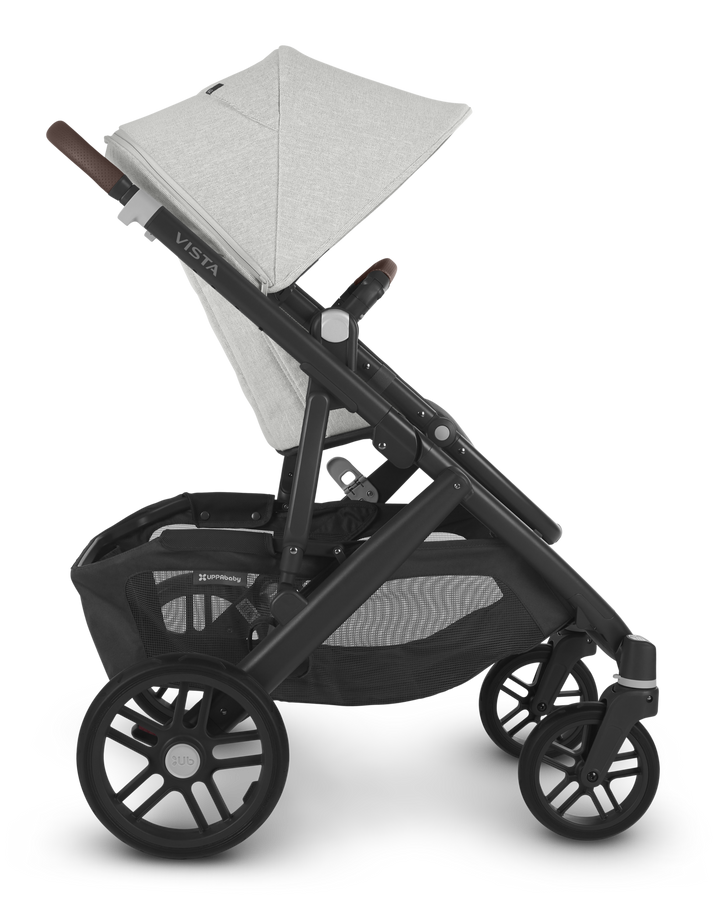 UPPAbaby VISTA V2 Stroller with bassinet - ANTHONY (white & grey chenille/carbon/chestnut leather)